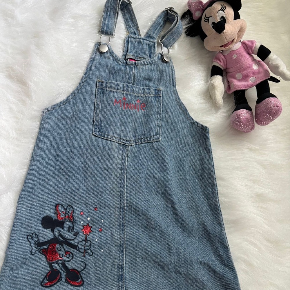 Minnie Mouse Denim Overall Dress for Kids